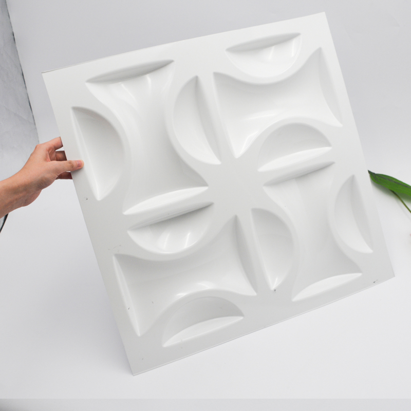 Moderne 1 mm dicke weiße PVC-Kunststoff-3D-Wand für die Innenausstattung