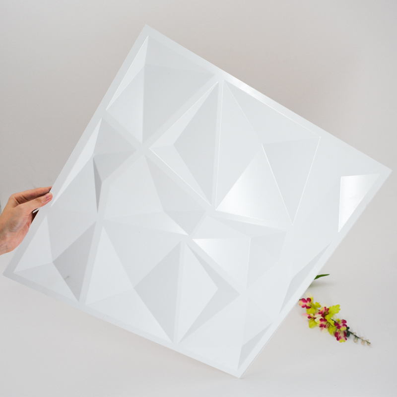 Moderne 1 mm dicke weiße PVC-Kunststoff-3D-Wand für die Innenausstattung