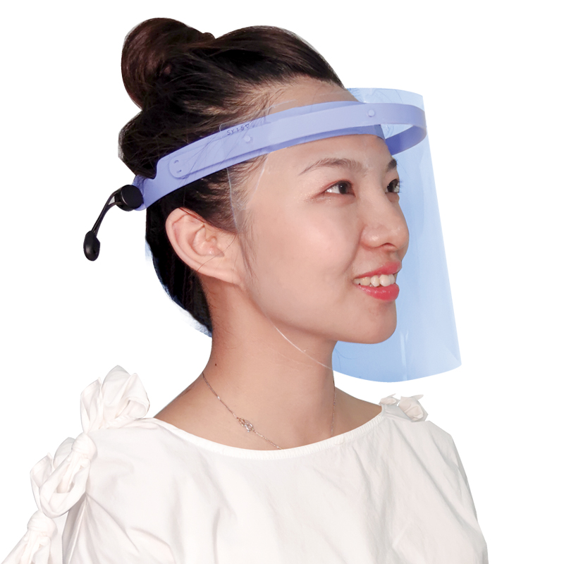 Wiederverwendbarer spritzwassergeschützter Gesichtsschutz Einstellbarer Gesichtsvisierschutz mit Gummiband