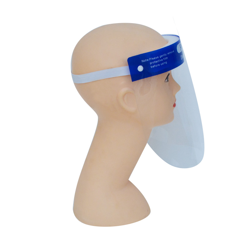 Hot Selling 0,25mm Transparent Anti Dust Full Length Face Shield Visor mit Band
